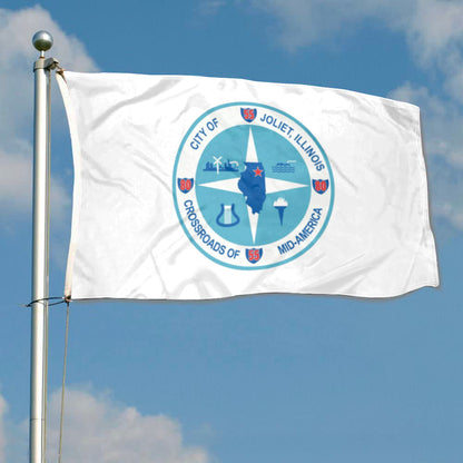 City of Joliet (Illinois, USA) Flag: 3x5ft Man Cave American Illinois Transportation Hub Style Decor Banner