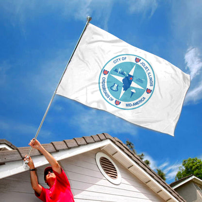 City of Joliet (Illinois, USA) Flag: 3x5ft Man Cave American Illinois Transportation Hub Style Decor Banner