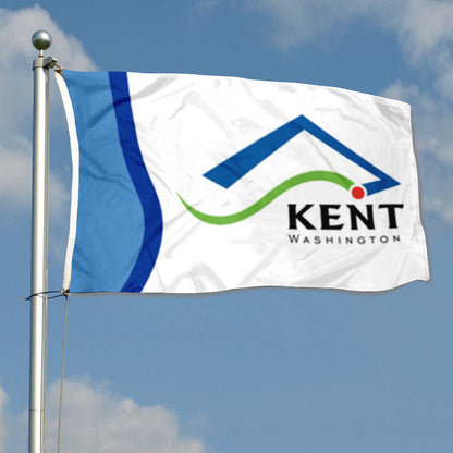 City of Kent (Washington, USA) Flag: 3x5ft Man Cave American Washington Modern Vitality Style Decor Banner
