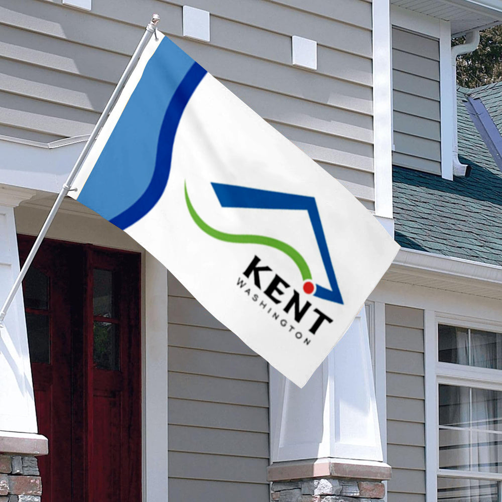 City of Kent (Washington, USA) Flag: 3x5ft Man Cave American Washington Modern Vitality Style Decor Banner