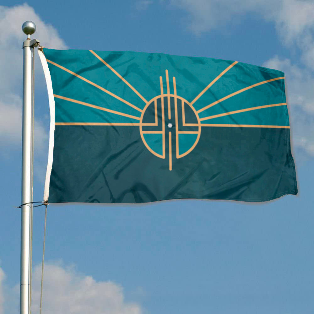 City of Lincoln (Nebraska, USA) Flag: 3x5ft Man Cave American Nebraska Modern Geometric Style Decor Banner