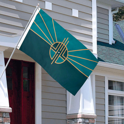 City of Lincoln (Nebraska, USA) Flag: 3x5ft Man Cave American Nebraska Modern Geometric Style Decor Banner