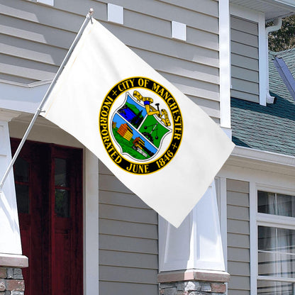 City of Manchester (New Hampshire, USA) Flag: 3x5ft Man Cave American New Hampshire Industrial-Agricultural Diverse Style Decor Banner