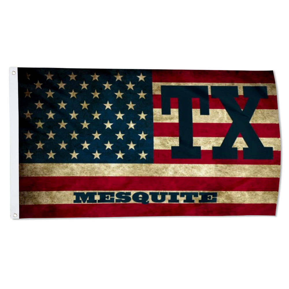 City of Mesquite (Texas, USA) Flag: 3x5ft Man Cave American Texas Retro State Flag Style Decor Banner