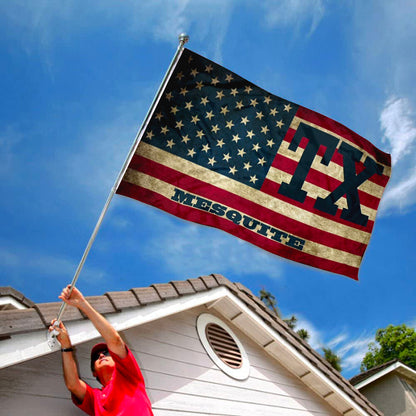 City of Mesquite (Texas, USA) Flag: 3x5ft Man Cave American Texas Retro State Flag Style Decor Banner