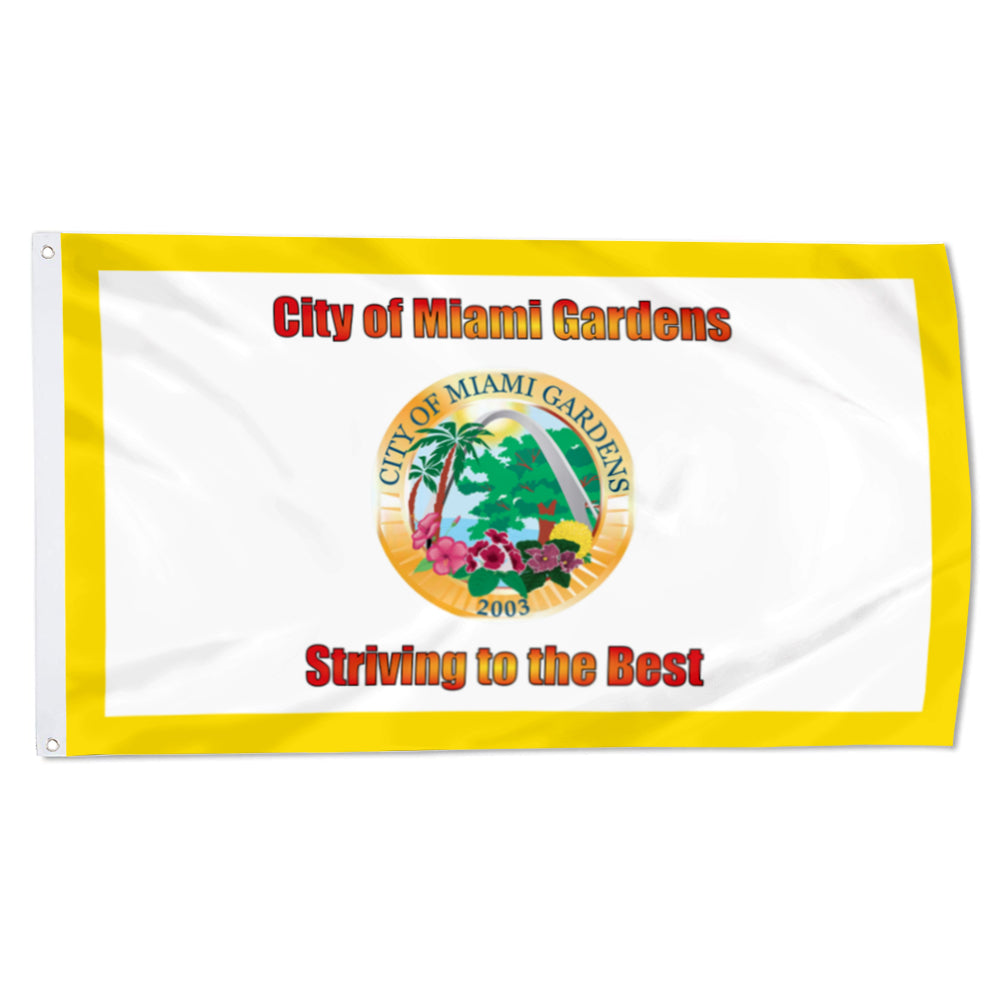 City of Miami Gardens (Florida, USA) Flag: 3x5ft Man Cave American Florida Tropical Garden Style Decor Banner