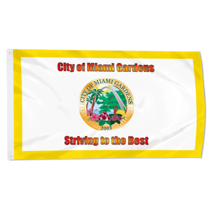 City of Miami Gardens (Florida, USA) Flag: 3x5ft Man Cave American Florida Tropical Garden Style Decor Banner