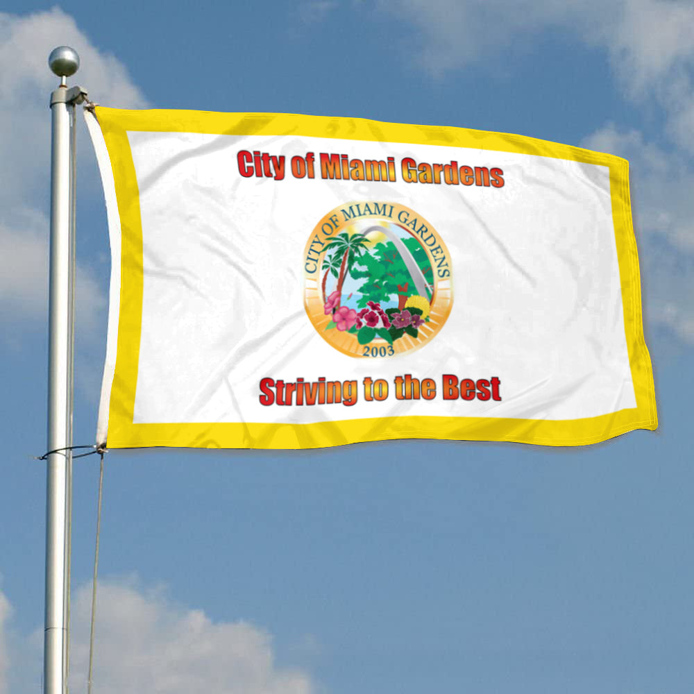 City of Miami Gardens (Florida, USA) Flag: 3x5ft Man Cave American Florida Tropical Garden Style Decor Banner