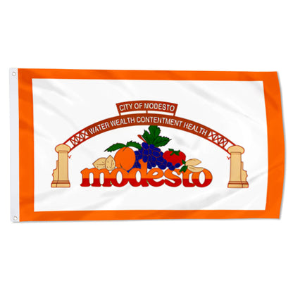 City of Modesto (California, USA) Flag: 3x5ft Man Cave American California Agricultural Vitality Style Decor Banner