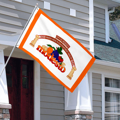 City of Modesto (California, USA) Flag: 3x5ft Man Cave American California Agricultural Vitality Style Decor Banner