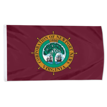 City of Newport News (Virginia, USA) Flag: 3x5ft Man Cave American Virginia Harbor City Nautical Style Decor Banner