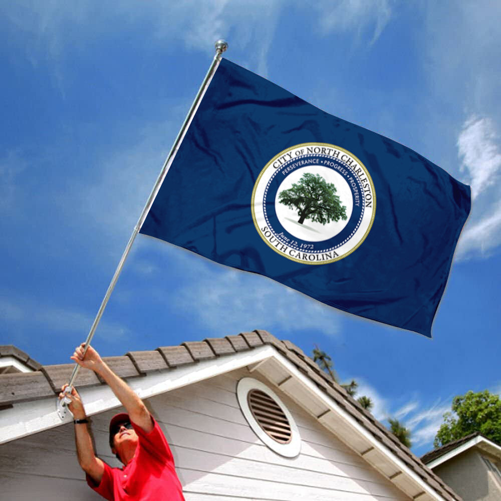 City of North Charleston (South Carolina, USA) Flag: 3x5ft Man Cave American South Carolina Oak City Endeavor Style Decor Banner
