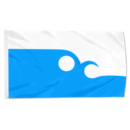 City of Ocean City (New Jersey, USA) Flag: 3x5ft Man Cave American New Jersey Coastal Wave Pattern Style Decor Banner