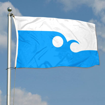 City of Ocean City (New Jersey, USA) Flag: 3x5ft Man Cave American New Jersey Coastal Wave Pattern Style Decor Banner