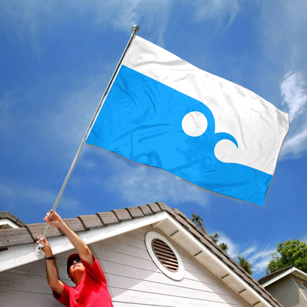 City of Ocean City (New Jersey, USA) Flag: 3x5ft Man Cave American New Jersey Coastal Wave Pattern Style Decor Banner