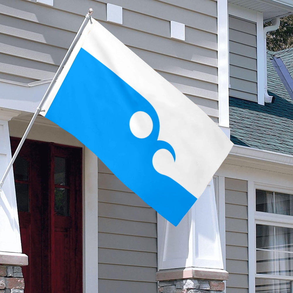 City of Ocean City (New Jersey, USA) Flag: 3x5ft Man Cave American New Jersey Coastal Wave Pattern Style Decor Banner