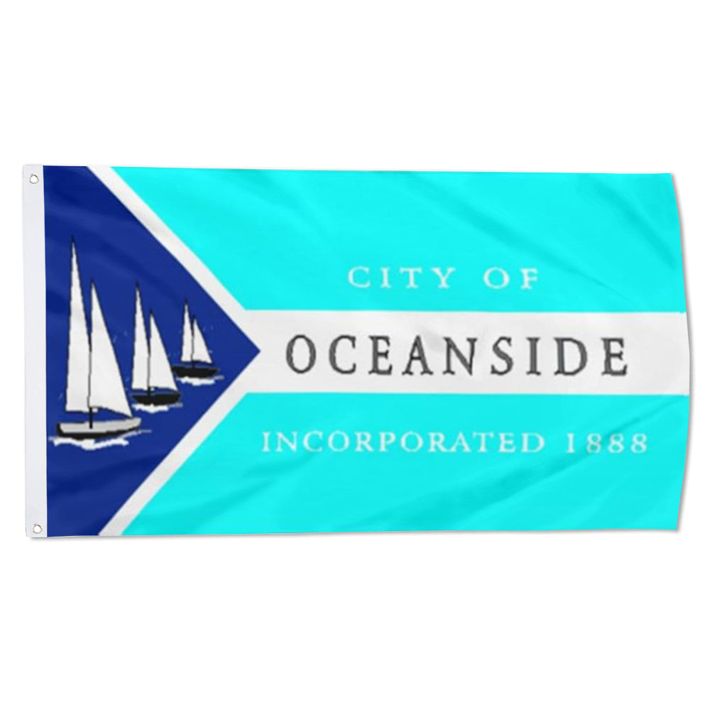 City of Oceanside (California, USA) Flag: 3x5ft Man Cave American California Coastal Sail Shadow Style Decor Banner