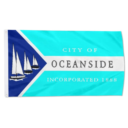 City of Oceanside (California, USA) Flag: 3x5ft Man Cave American California Coastal Sail Shadow Style Decor Banner