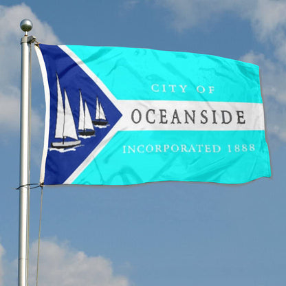 City of Oceanside (California, USA) Flag: 3x5ft Man Cave American California Coastal Sail Shadow Style Decor Banner
