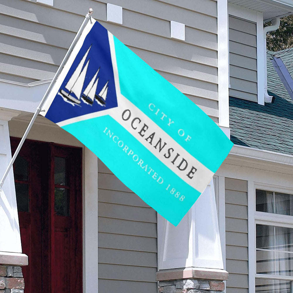 City of Oceanside (California, USA) Flag: 3x5ft Man Cave American California Coastal Sail Shadow Style Decor Banner