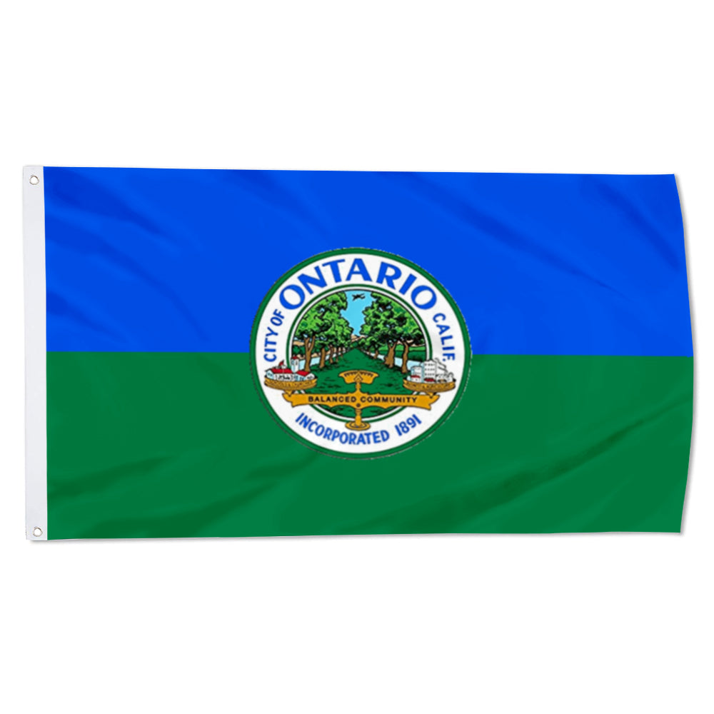 City of Ontario (California, USA) Flag: 3x5ft Man Cave American California Balanced Community Style Decor Banner