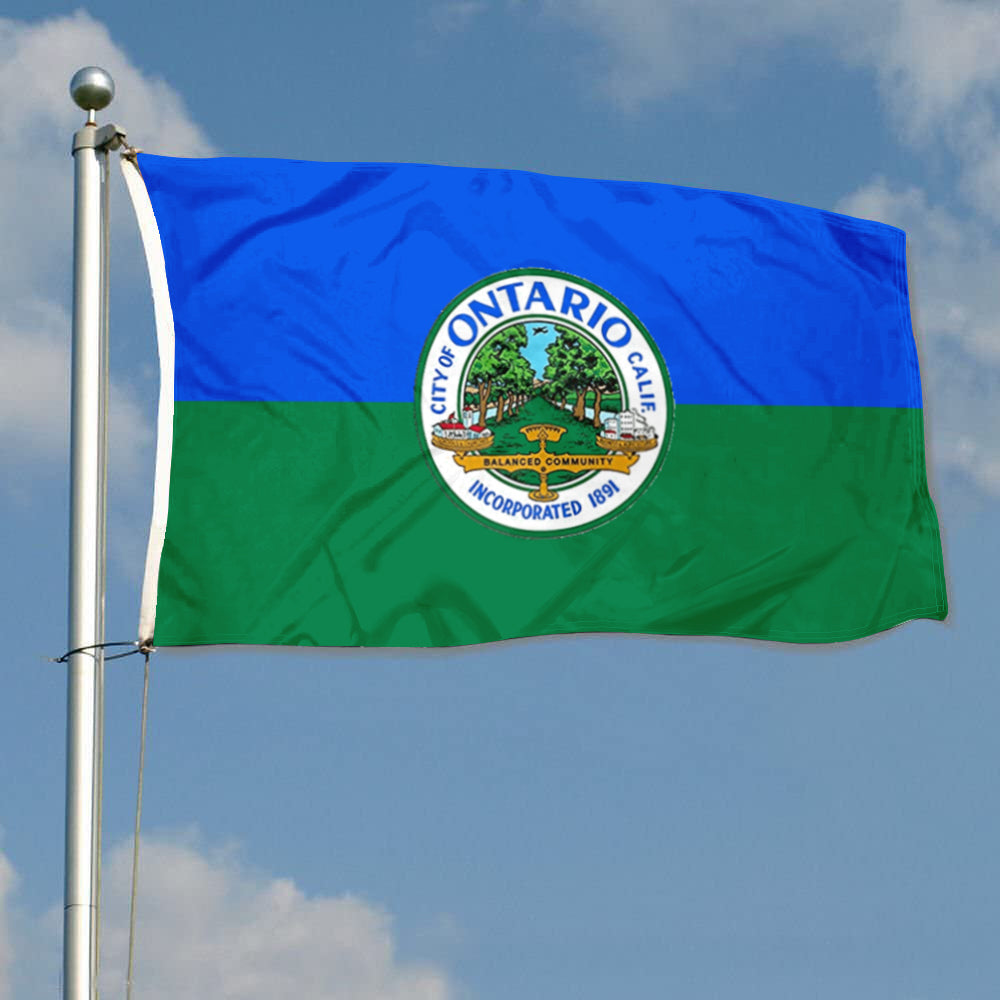 City of Ontario (California, USA) Flag: 3x5ft Man Cave American California Balanced Community Style Decor Banner