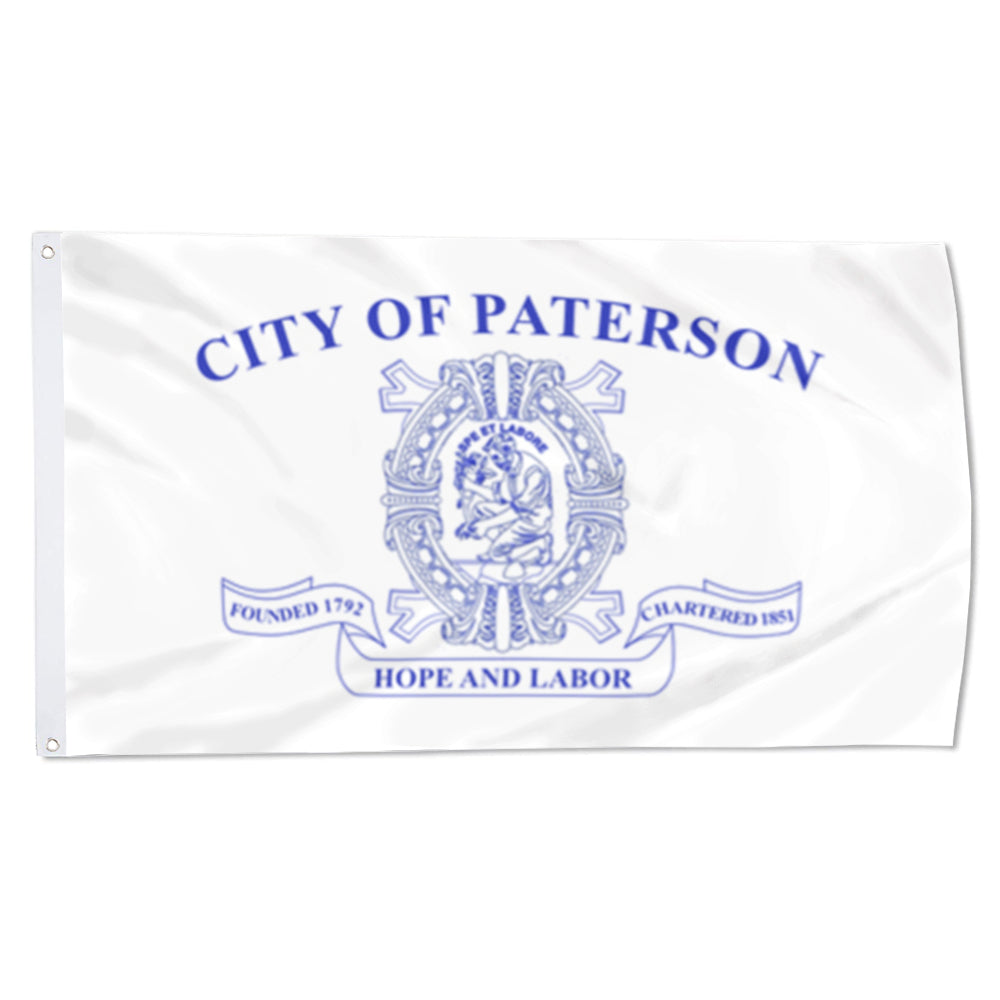 City of Paterson (New Jersey, USA) Flag: 3x5ft Man Cave American New Jersey Industrial Heritage Style Decor Banner