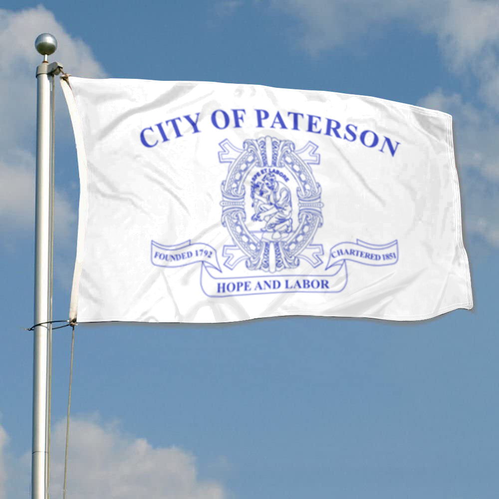 City of Paterson (New Jersey, USA) Flag: 3x5ft Man Cave American New Jersey Industrial Heritage Style Decor Banner