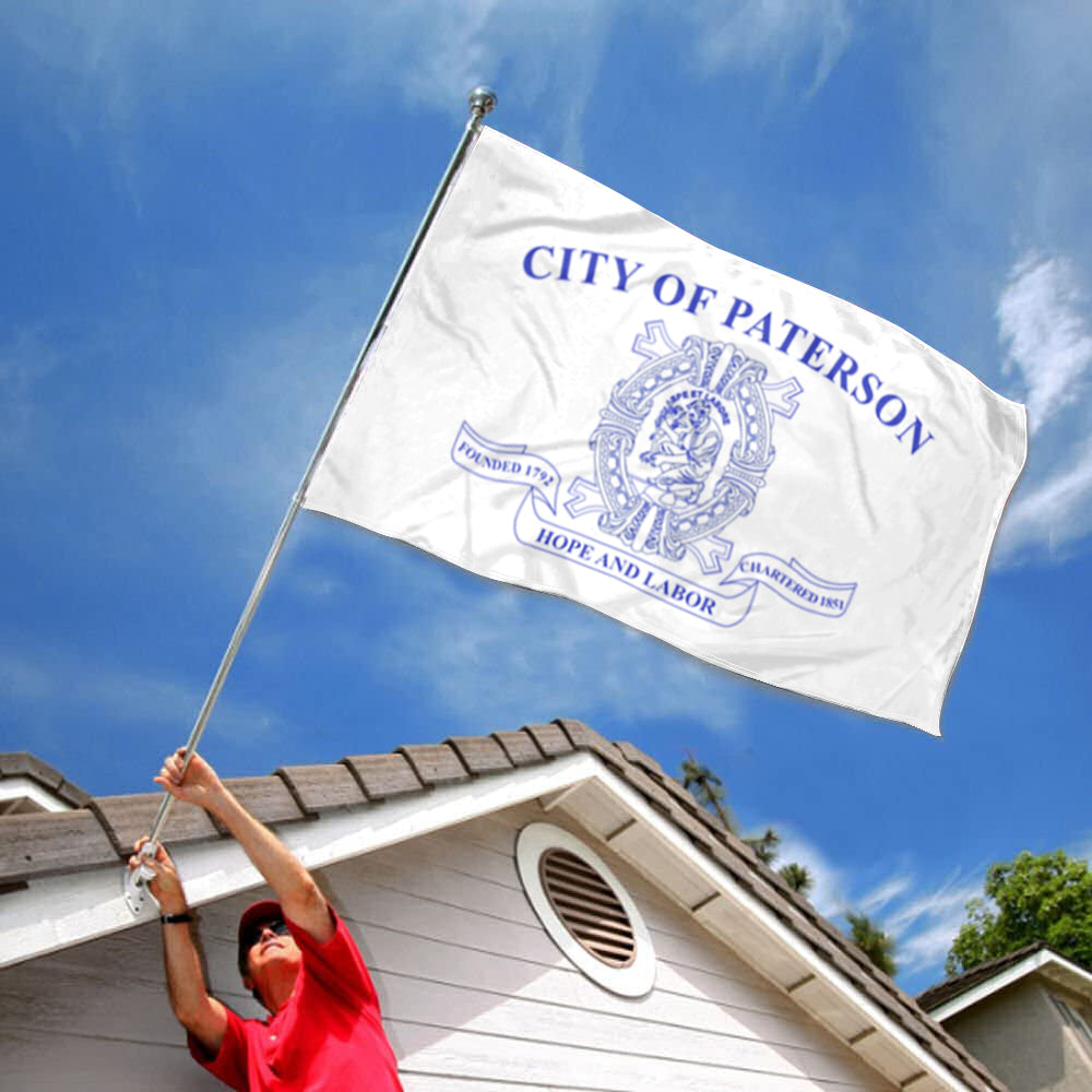 City of Paterson (New Jersey, USA) Flag: 3x5ft Man Cave American New Jersey Industrial Heritage Style Decor Banner