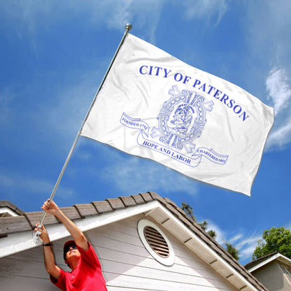 City of Paterson (New Jersey, USA) Flag: 3x5ft Man Cave American New Jersey Industrial Heritage Style Decor Banner
