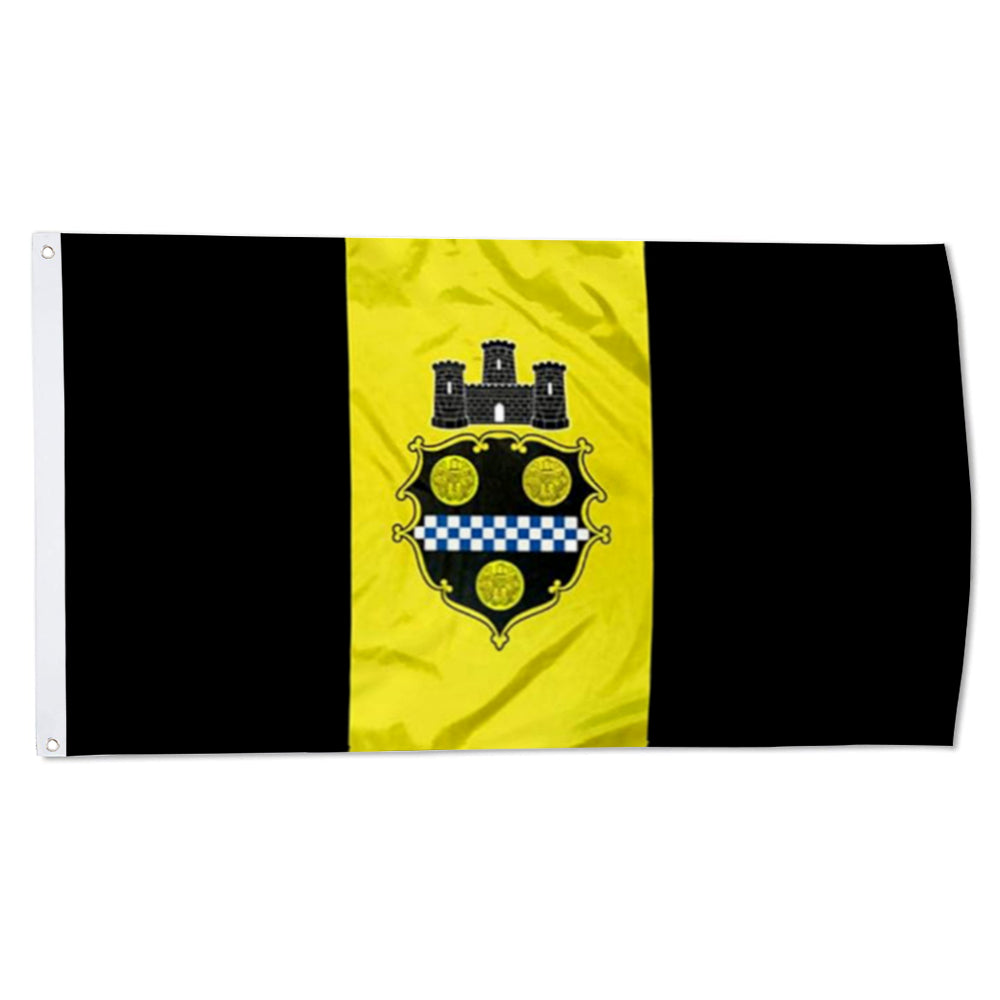 City of Pittsburgh (Pennsylvania, USA) Flag: 3x5ft Man Cave American Pennsylvania Historical Heraldic Style Decor Banner
