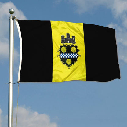 City of Pittsburgh (Pennsylvania, USA) Flag: 3x5ft Man Cave American Pennsylvania Historical Heraldic Style Decor Banner