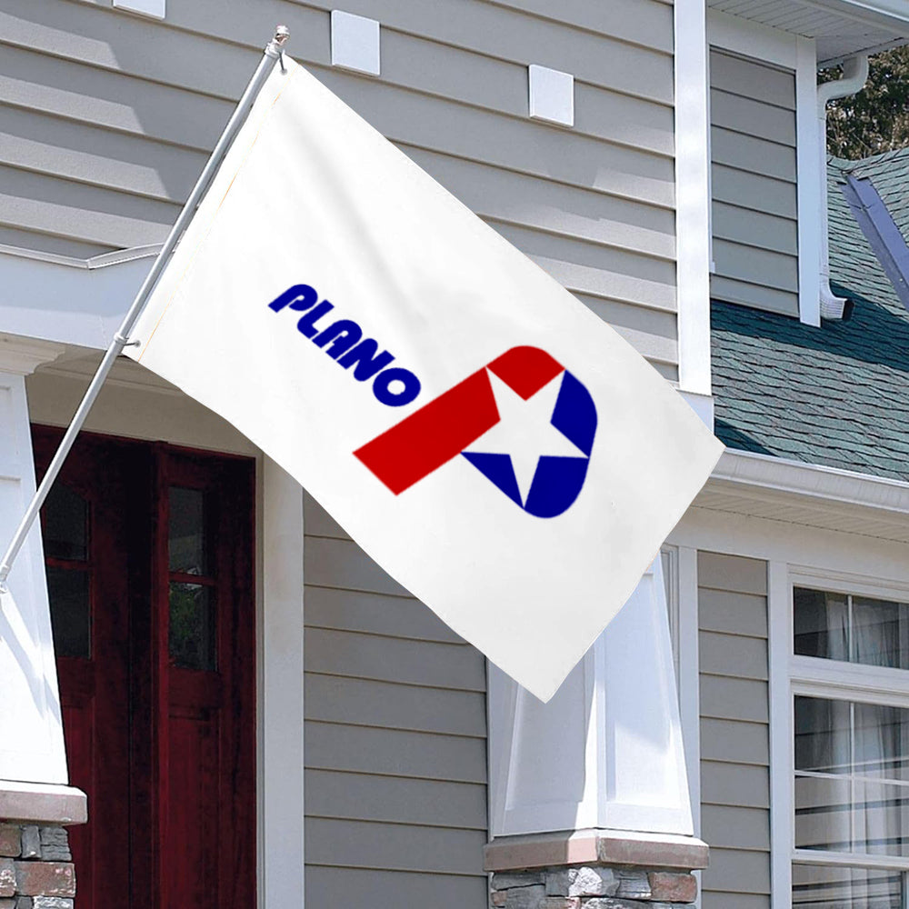 City of Plano (Texas, USA) Flag: 3x5ft Man Cave American Texas Modern Star-Mark Style Decor Banner