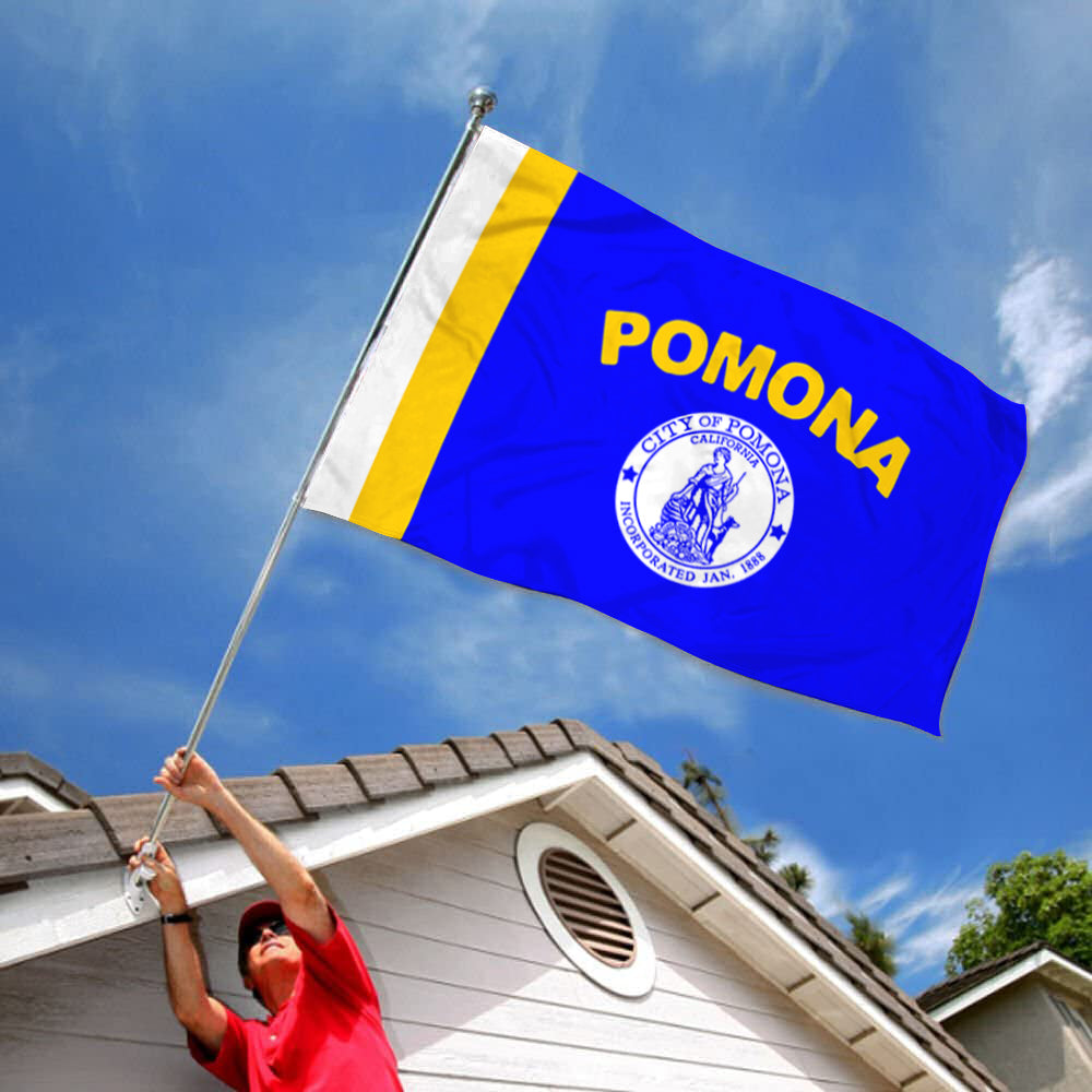 City of Pomona (California, USA) Flag: 3x5ft Man Cave American California Urban Commemorative Style Decor Banner
