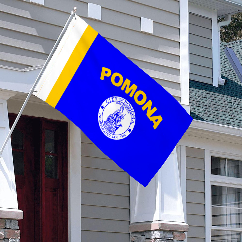 City of Pomona (California, USA) Flag: 3x5ft Man Cave American California Urban Commemorative Style Decor Banner
