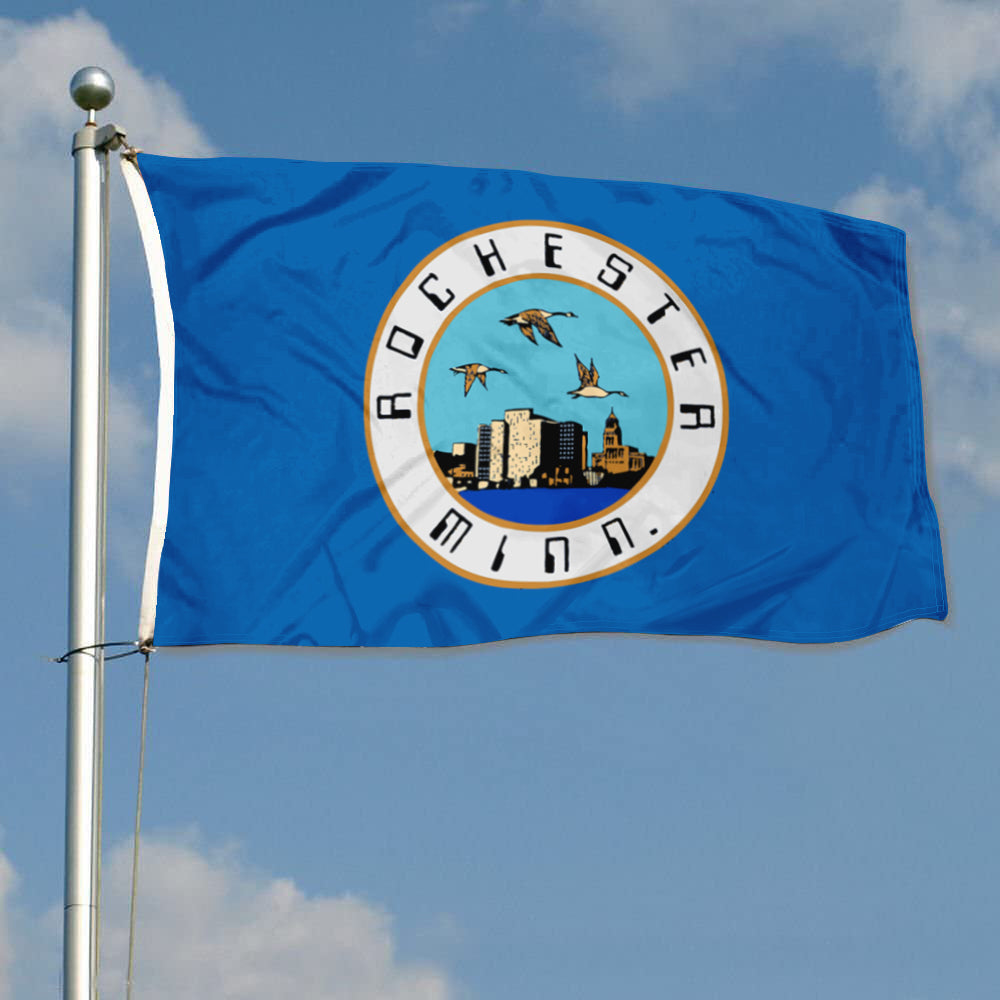 City of Rochester (Minnesota, USA) Flag: 3x5ft Man Cave American Minnesota Urban-Nature Style Decor Banner