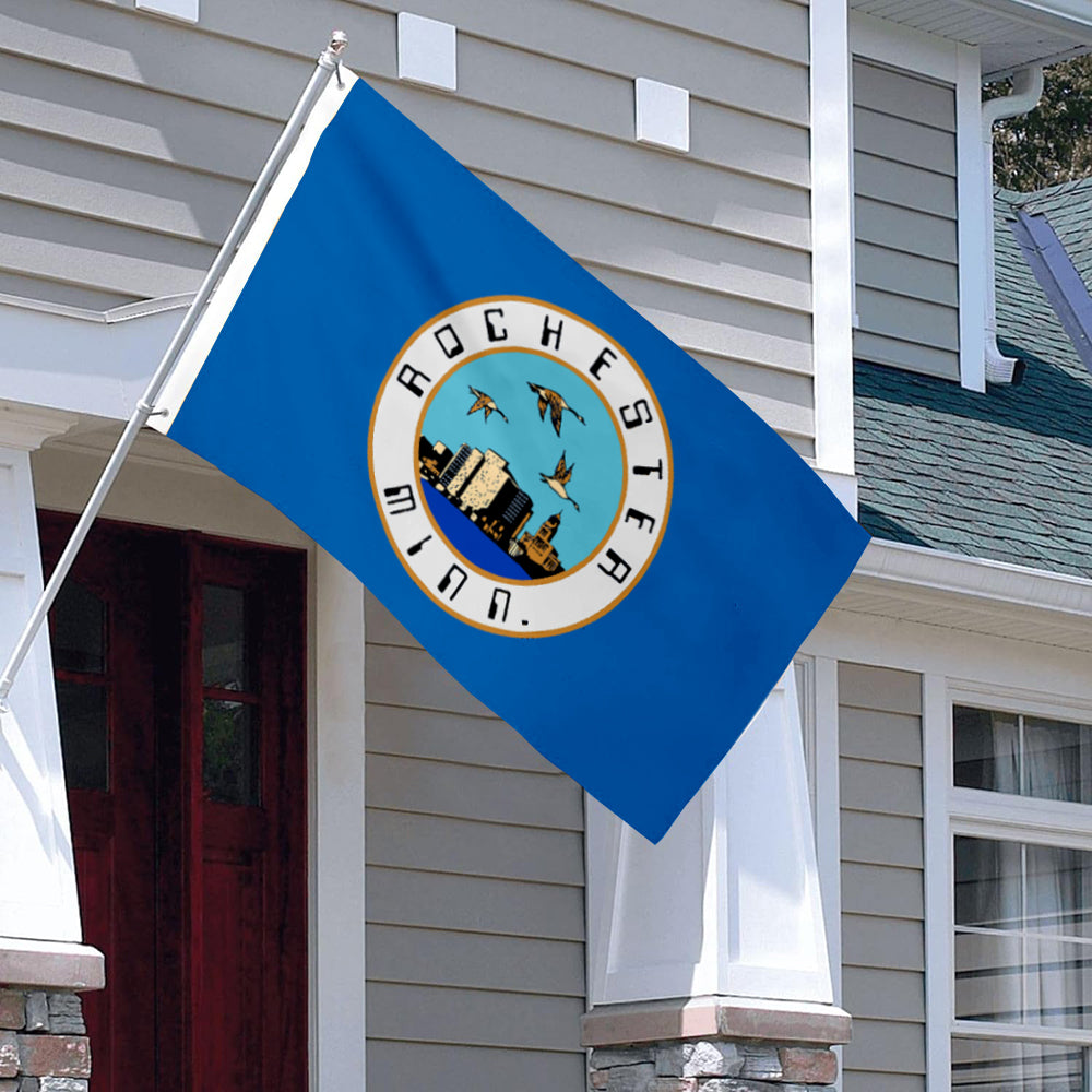 City of Rochester (Minnesota, USA) Flag: 3x5ft Man Cave American Minnesota Urban-Nature Style Decor Banner