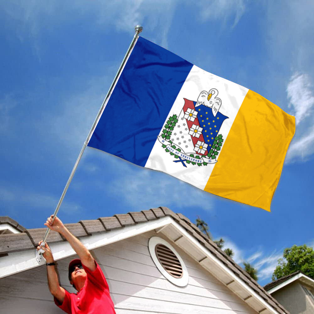 City of Shreveport (Louisiana, USA) Flag: 3x5ft Man Cave American Louisiana Historical Heraldic Style Decor Banner