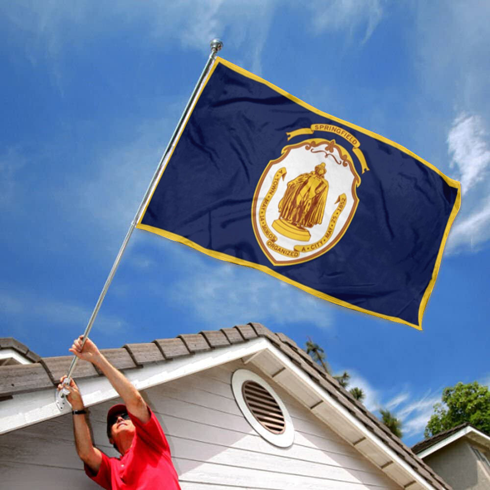 City of Springfield flag, Massachusetts flags 3x5ft banner man cave