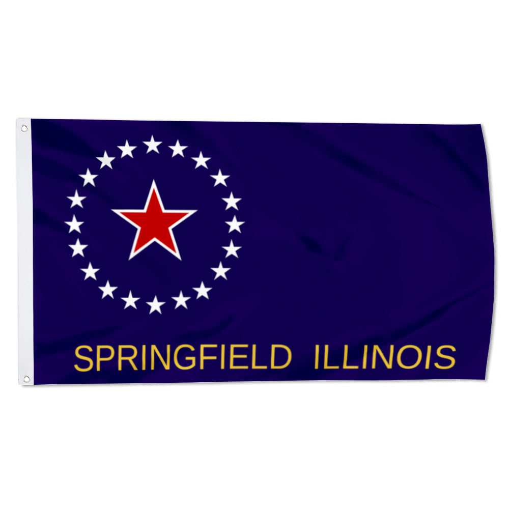 City of Springfield (Illinois, USA) Flag: 3x5ft Man Cave American Illinois Star-Mark Historical Style Decor Banner