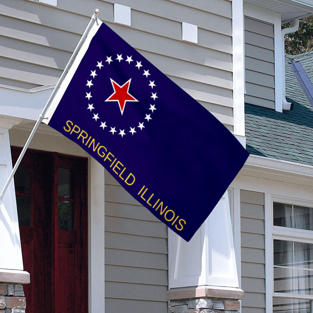City of Springfield (Illinois, USA) Flag: 3x5ft Man Cave American Illinois Star-Mark Historical Style Decor Banner