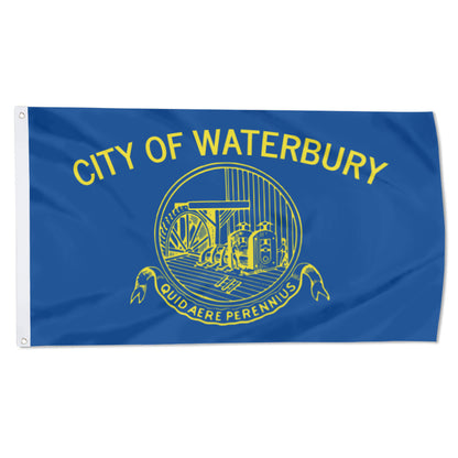 City of Waterbury (Connecticut, USA) Flag: 3x5ft Man Cave American New England Industrial Retro Style Decor Banner