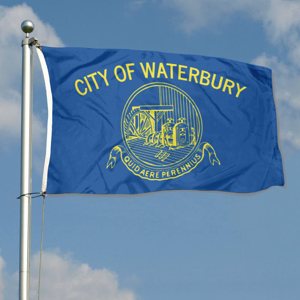 City of Waterbury (Connecticut, USA) Flag: 3x5ft Man Cave American New England Industrial Retro Style Decor Banner