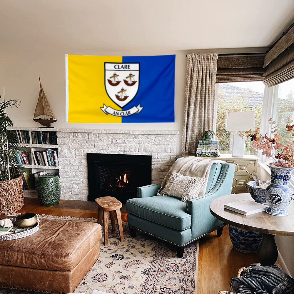 Clare County Coat of Arms Ireland flag 3x5ft banner man cave