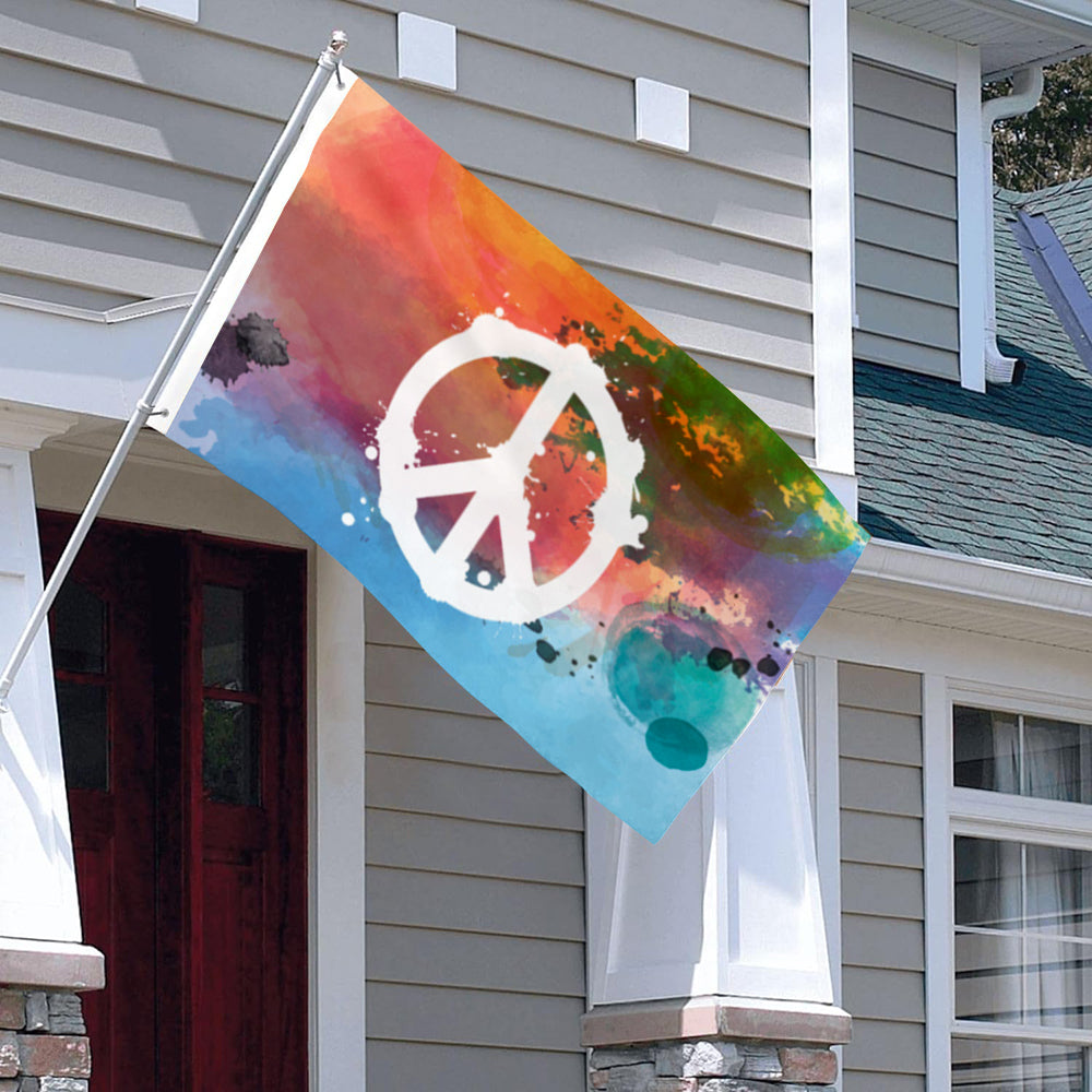 Colorful Peace Sign flag 3x5ft banner man cave