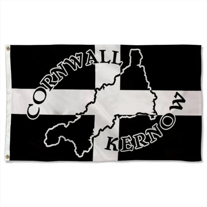 Cornwall (UK) Silhouette Kernow flag 3x5ft banner man cave