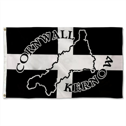 Cornwall (UK) Silhouette Kernow flag 3x5ft banner man cave