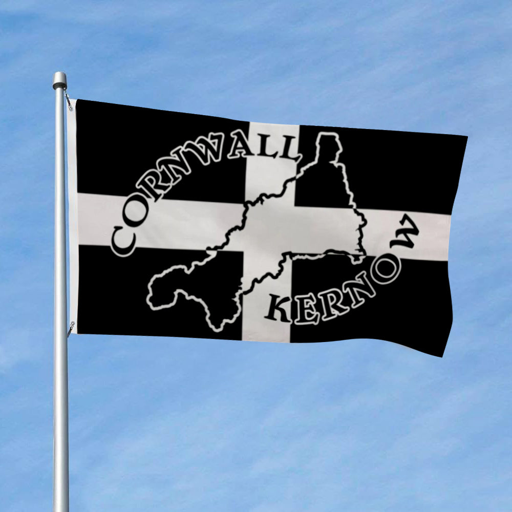 Cornwall (UK) Silhouette Kernow flag 3x5ft banner man cave