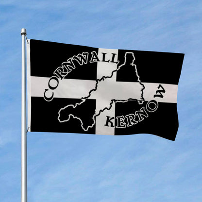 Cornwall (UK) Silhouette Kernow flag 3x5ft banner man cave