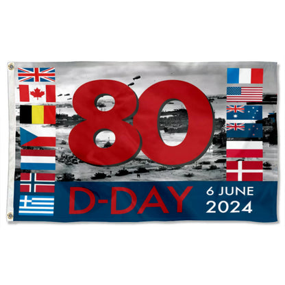 D-DAY 80th Anniversary Normandy flag 3x5ft banner man cave